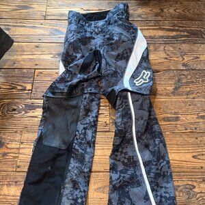 Fox Nomad Pants Men Size 34 Black Camo Zip Off Convertible Shorts Moto Leather